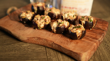 Bourbon Activated Pecan and Goat Cheese Baked Figs